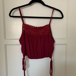 Forever 21 Burgundy Lace Tank Top